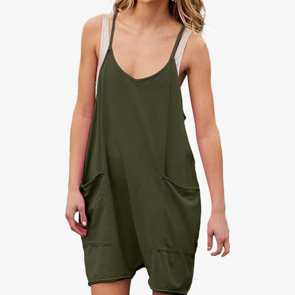 Comfiest cami style romper with adjustable straps